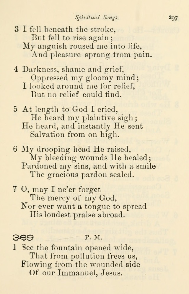 A Choice Selection of Hymns and Spiritual Songs for the use of the Baptist Church and all lovers of song page 300