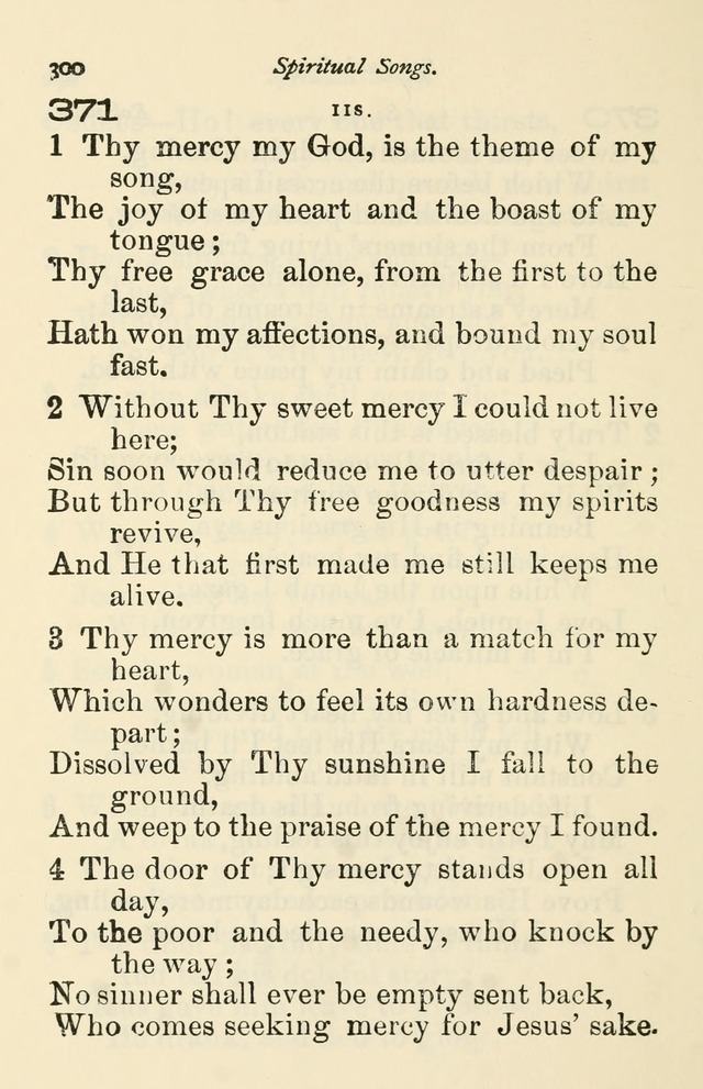 A Choice Selection of Hymns and Spiritual Songs for the use of the Baptist Church and all lovers of song page 303