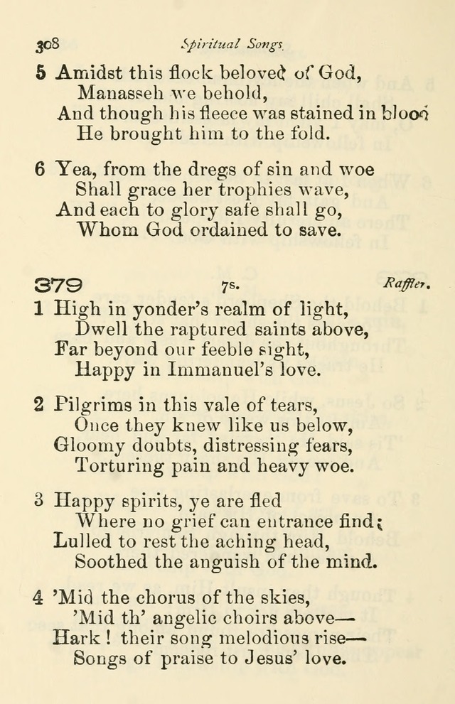 A Choice Selection of Hymns and Spiritual Songs for the use of the Baptist Church and all lovers of song page 311