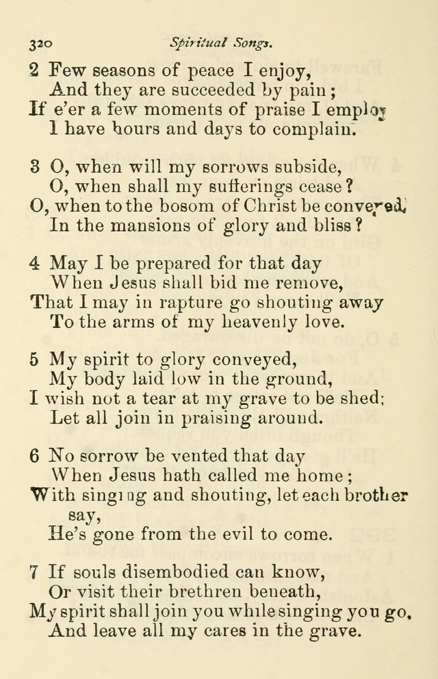 A Choice Selection of Hymns and Spiritual Songs for the use of the Baptist Church and all lovers of song page 323