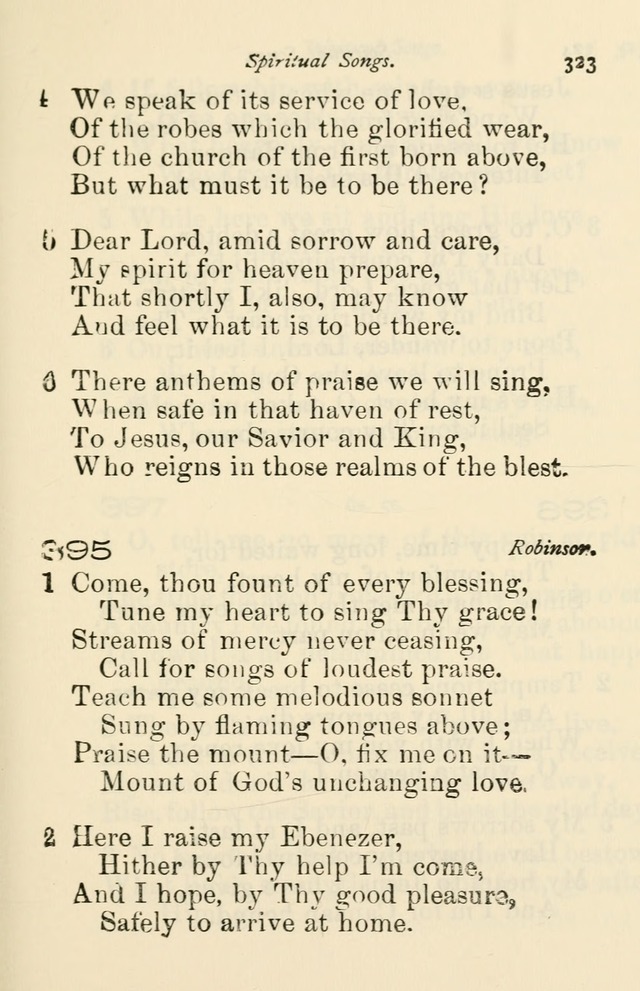 A Choice Selection of Hymns and Spiritual Songs for the use of the Baptist Church and all lovers of song page 326