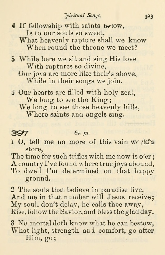 A Choice Selection of Hymns and Spiritual Songs for the use of the Baptist Church and all lovers of song page 328