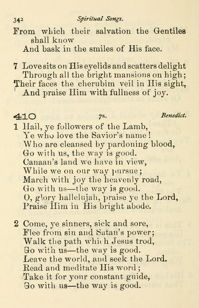 A Choice Selection of Hymns and Spiritual Songs for the use of the Baptist Church and all lovers of song page 345