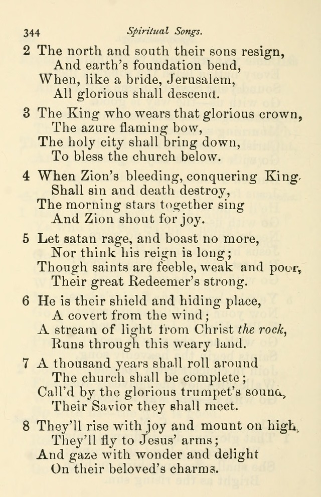 A Choice Selection of Hymns and Spiritual Songs for the use of the Baptist Church and all lovers of song page 347