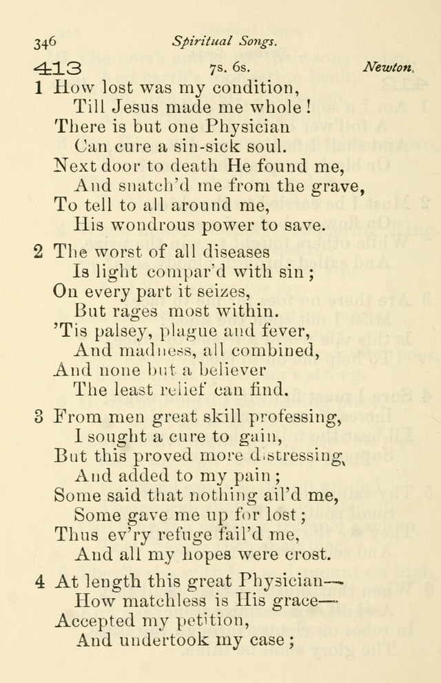 A Choice Selection of Hymns and Spiritual Songs for the use of the Baptist Church and all lovers of song page 349