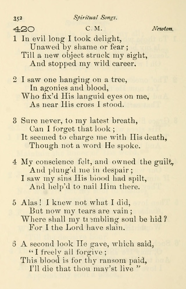 A Choice Selection of Hymns and Spiritual Songs for the use of the Baptist Church and all lovers of song page 355