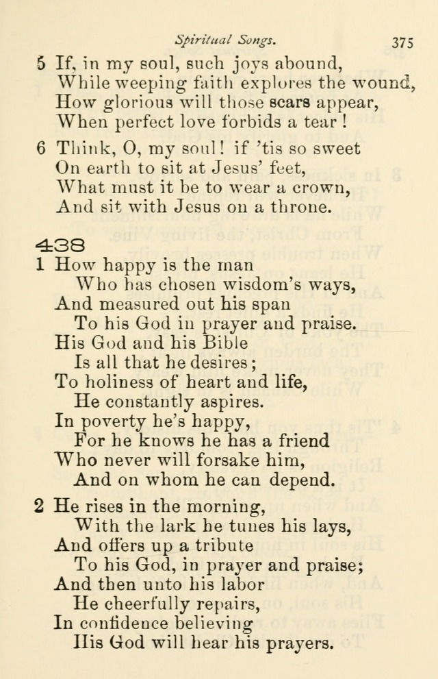 A Choice Selection of Hymns and Spiritual Songs for the use of the Baptist Church and all lovers of song page 378