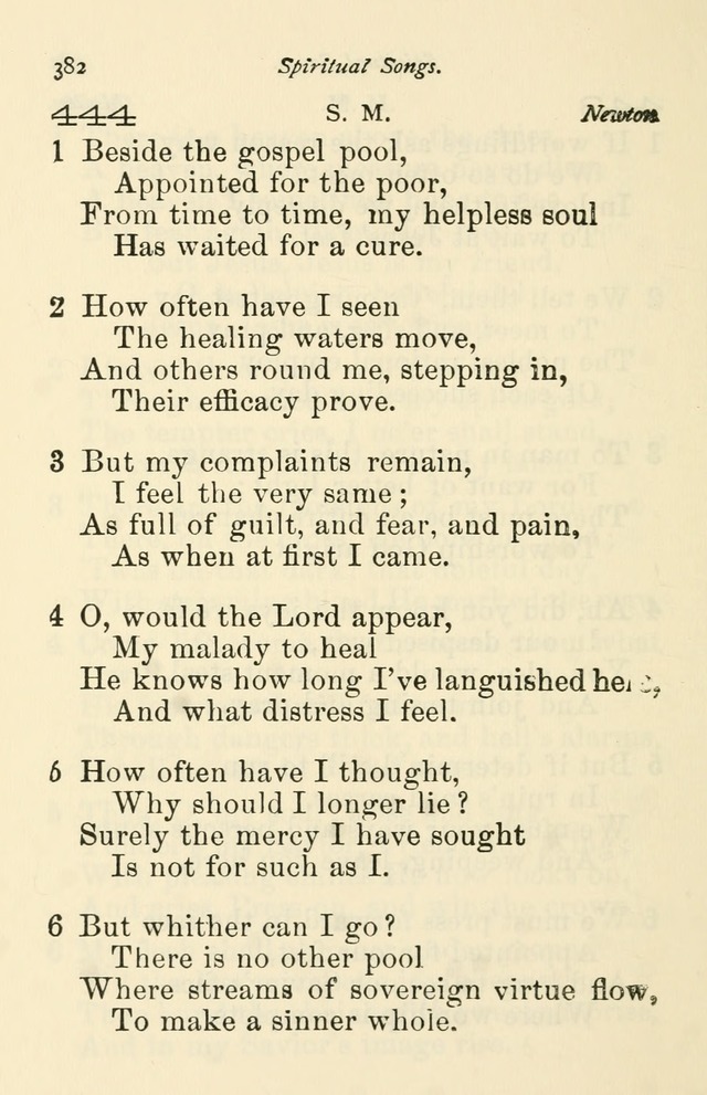 A Choice Selection of Hymns and Spiritual Songs for the use of the Baptist Church and all lovers of song page 385