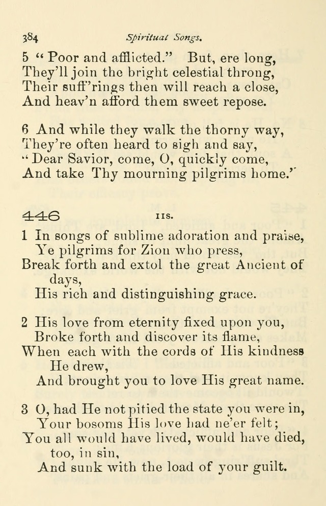 A Choice Selection of Hymns and Spiritual Songs for the use of the Baptist Church and all lovers of song page 387