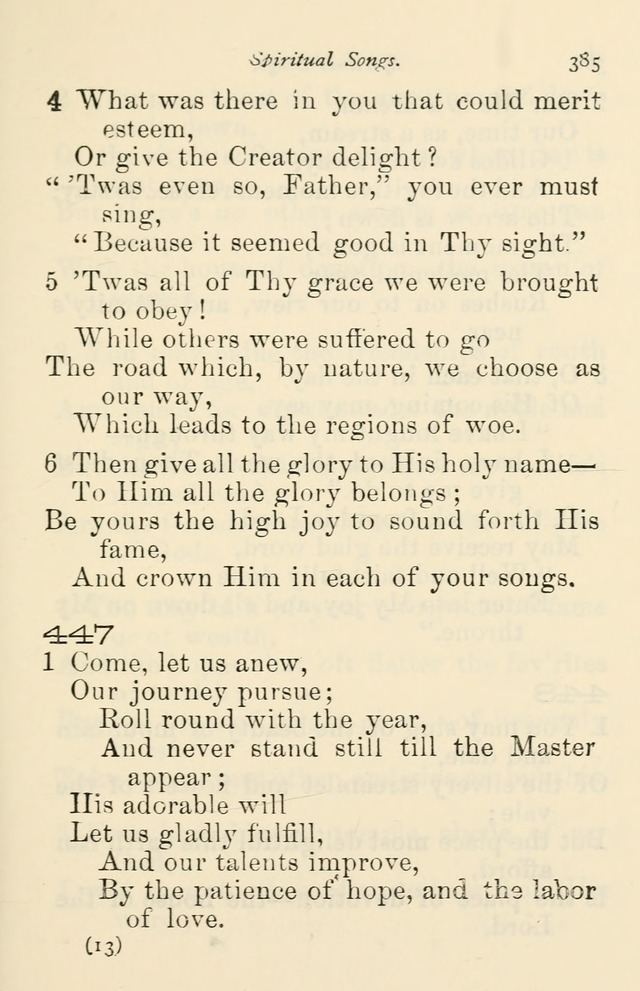 A Choice Selection of Hymns and Spiritual Songs for the use of the Baptist Church and all lovers of song page 388