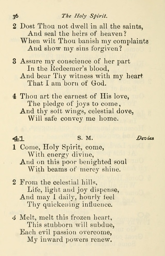 A Choice Selection of Hymns and Spiritual Songs for the use of the Baptist Church and all lovers of song page 39