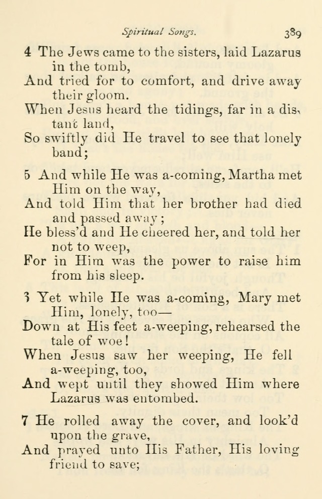 A Choice Selection of Hymns and Spiritual Songs for the use of the Baptist Church and all lovers of song page 392