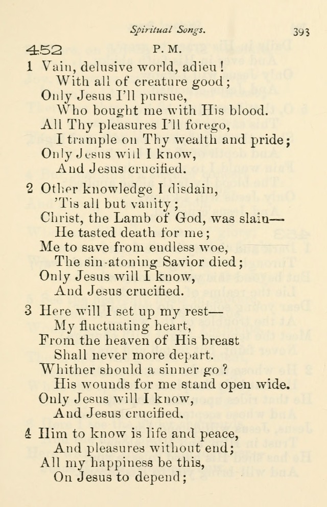 A Choice Selection of Hymns and Spiritual Songs for the use of the Baptist Church and all lovers of song page 396