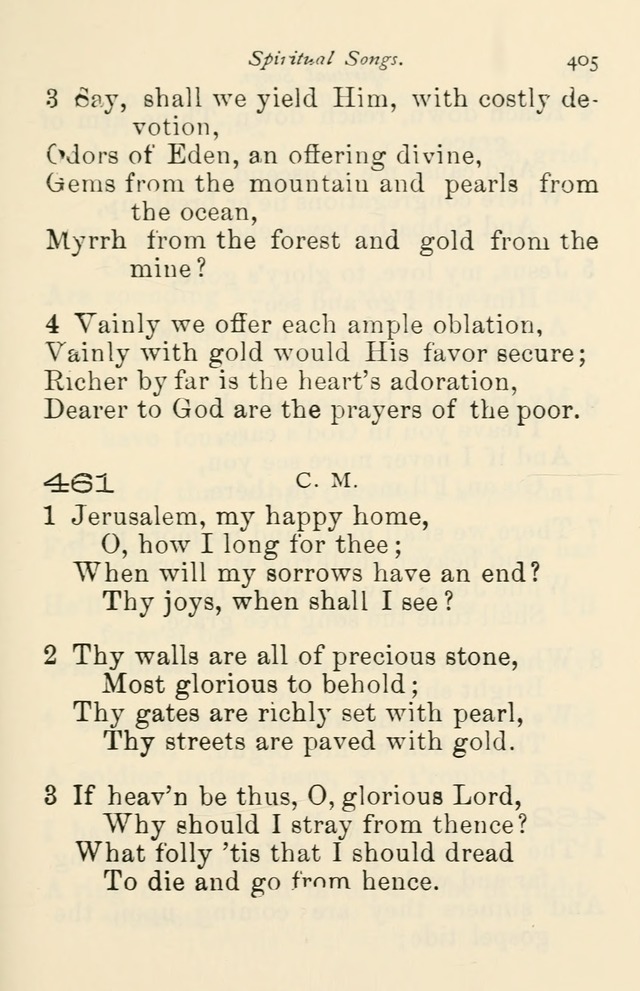 A Choice Selection of Hymns and Spiritual Songs for the use of the Baptist Church and all lovers of song page 408