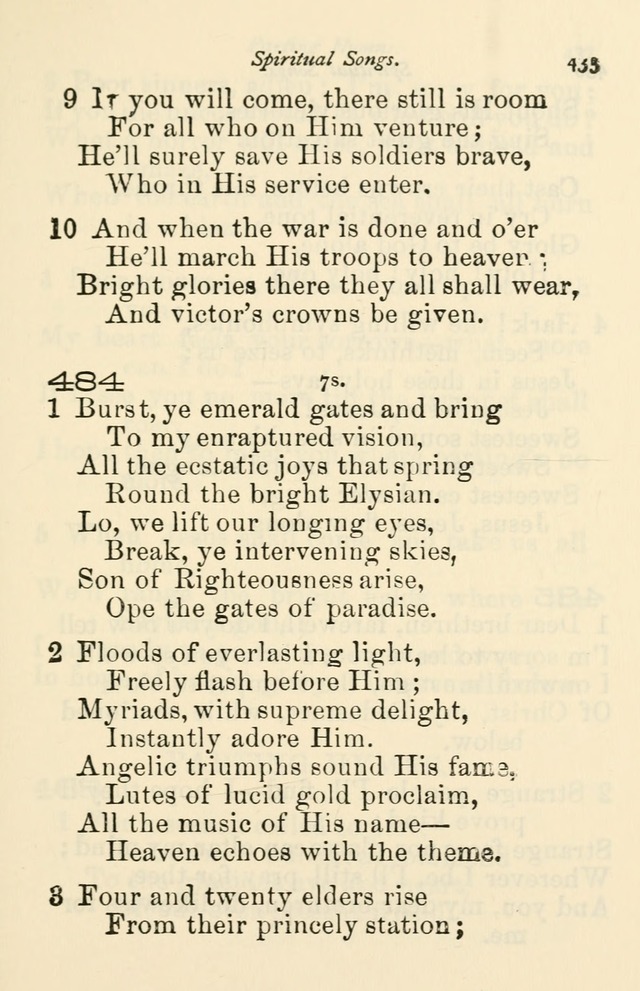 A Choice Selection of Hymns and Spiritual Songs for the use of the Baptist Church and all lovers of song page 438