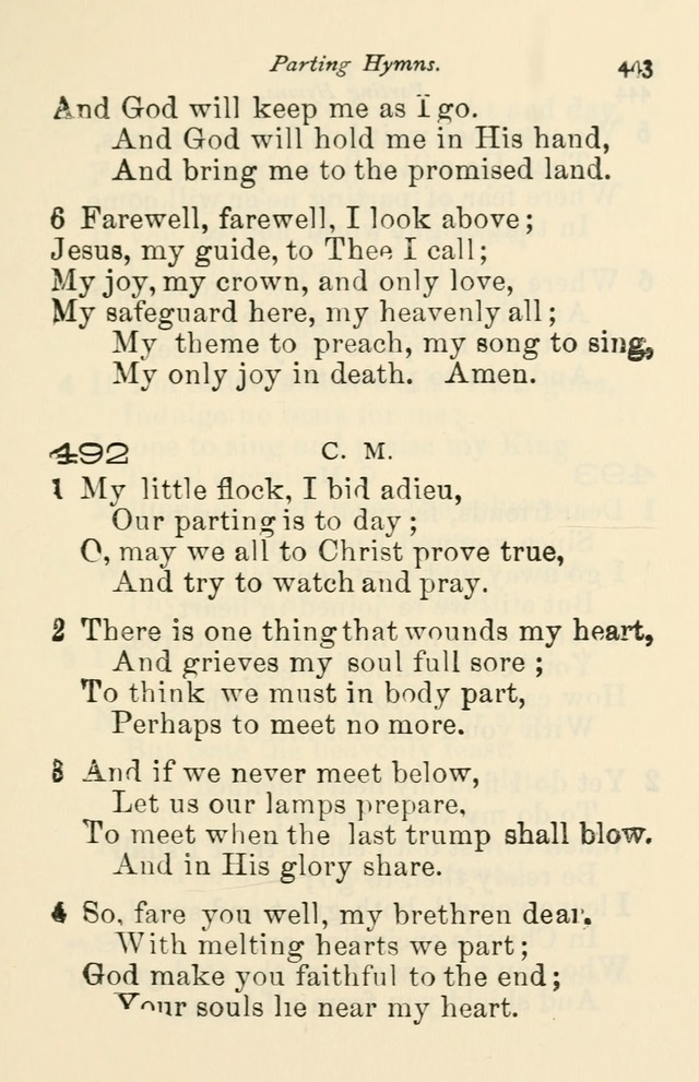 A Choice Selection of Hymns and Spiritual Songs for the use of the Baptist Church and all lovers of song page 446