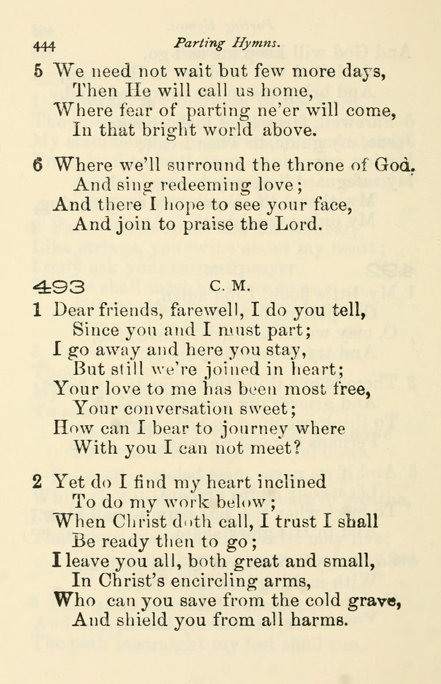 A Choice Selection of Hymns and Spiritual Songs for the use of the Baptist Church and all lovers of song page 447