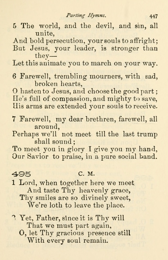 A Choice Selection of Hymns and Spiritual Songs for the use of the Baptist Church and all lovers of song page 450