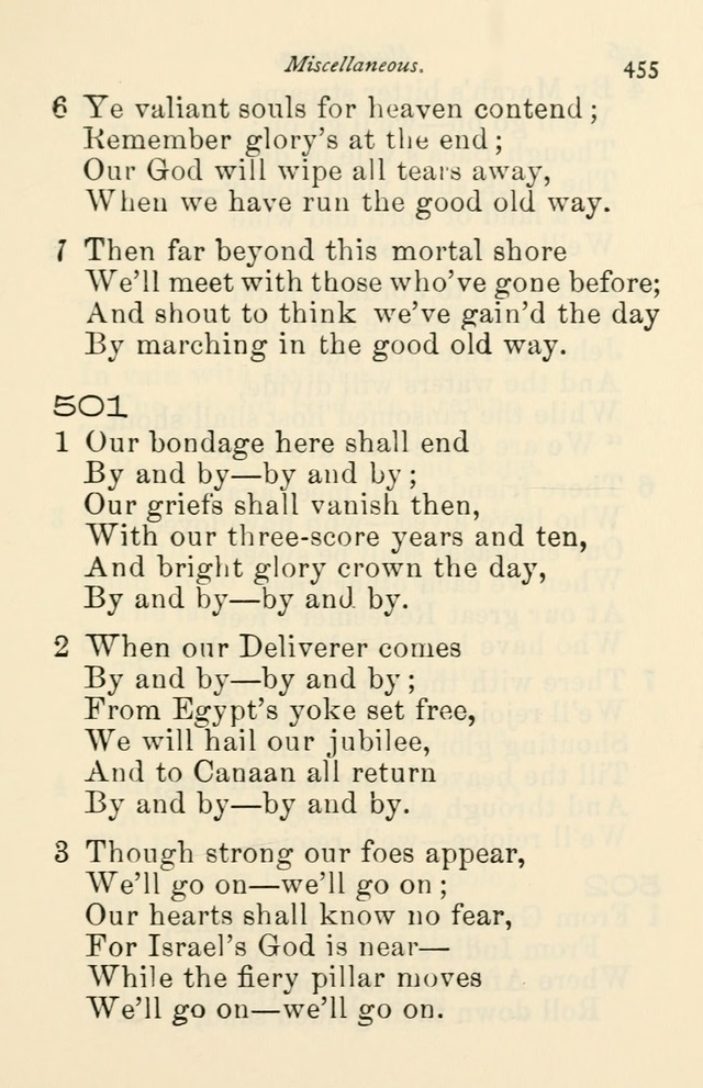 A Choice Selection of Hymns and Spiritual Songs for the use of the Baptist Church and all lovers of song page 458