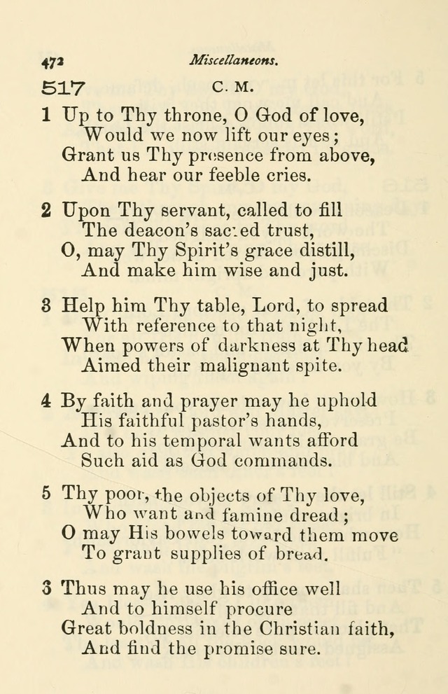 A Choice Selection of Hymns and Spiritual Songs for the use of the Baptist Church and all lovers of song page 475