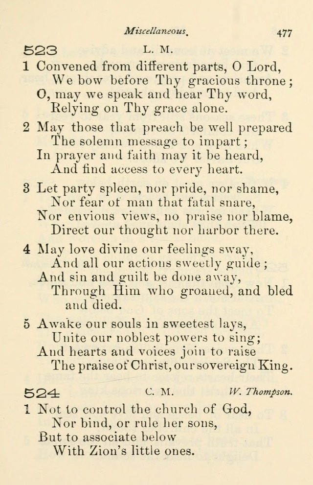 A Choice Selection of Hymns and Spiritual Songs for the use of the Baptist Church and all lovers of song page 480