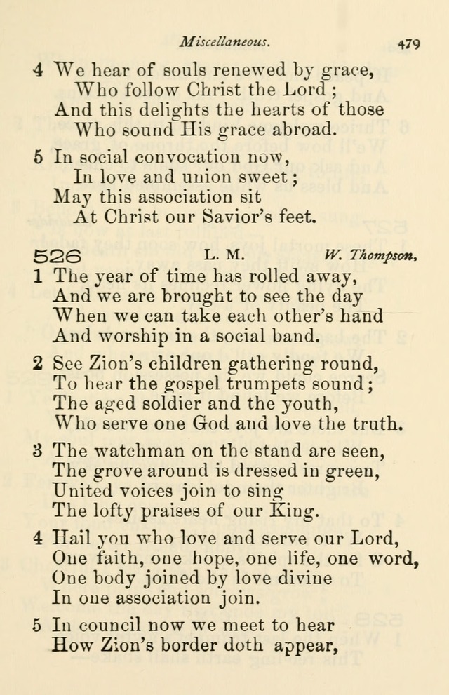 A Choice Selection of Hymns and Spiritual Songs for the use of the Baptist Church and all lovers of song page 482