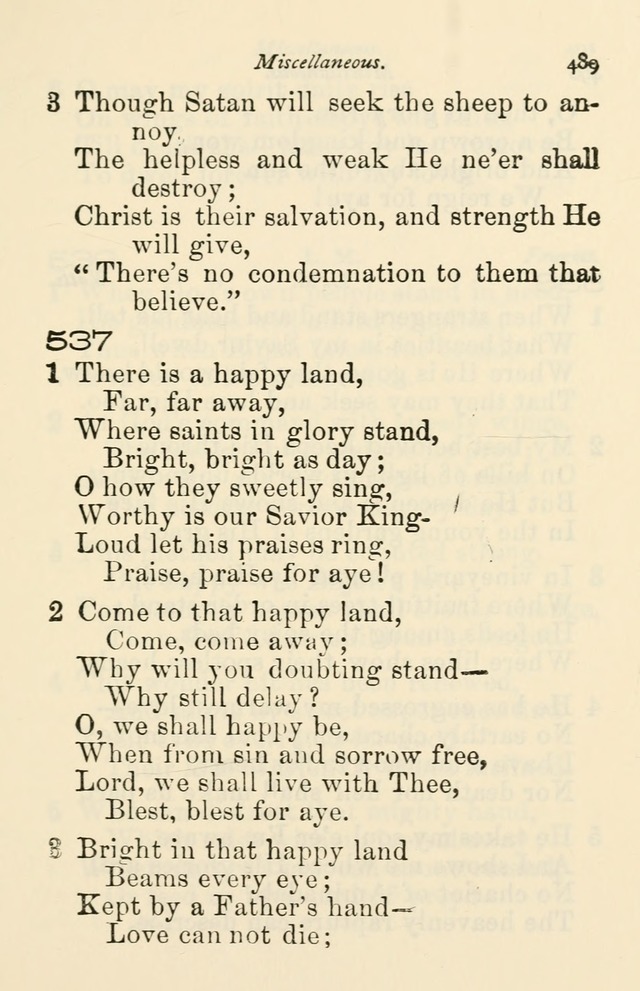 A Choice Selection of Hymns and Spiritual Songs for the use of the Baptist Church and all lovers of song page 492