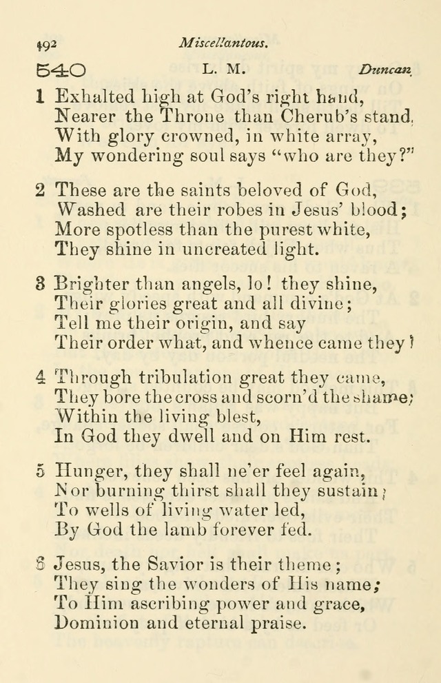 A Choice Selection of Hymns and Spiritual Songs for the use of the Baptist Church and all lovers of song page 495