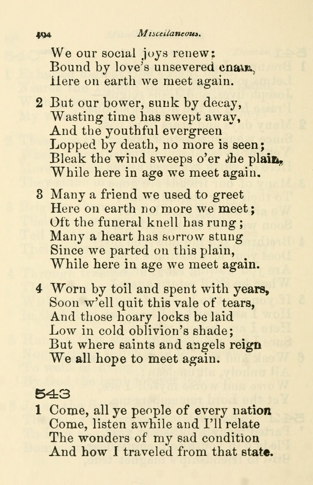 A Choice Selection of Hymns and Spiritual Songs for the use of the Baptist Church and all lovers of song page 497