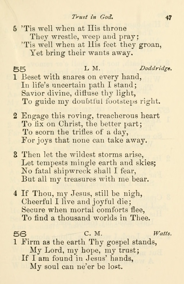 A Choice Selection of Hymns and Spiritual Songs for the use of the Baptist Church and all lovers of song page 50