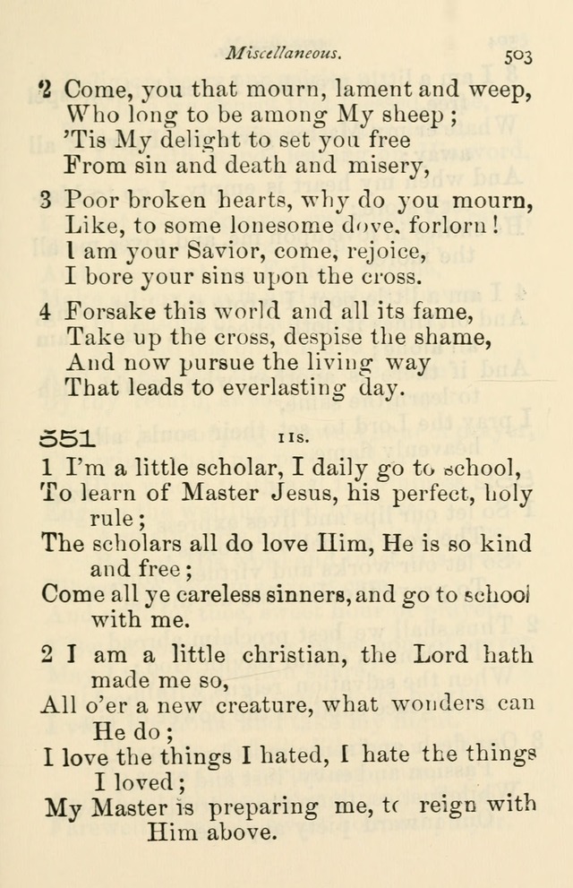 A Choice Selection of Hymns and Spiritual Songs for the use of the Baptist Church and all lovers of song page 506