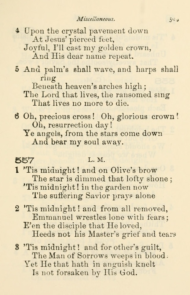 A Choice Selection of Hymns and Spiritual Songs for the use of the Baptist Church and all lovers of song page 512