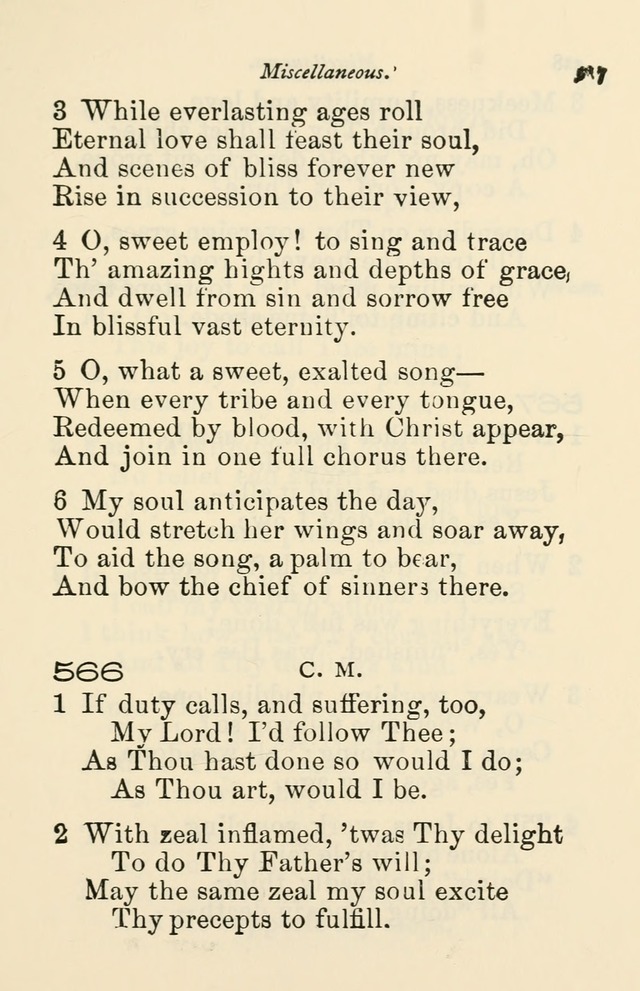 A Choice Selection of Hymns and Spiritual Songs for the use of the Baptist Church and all lovers of song page 520