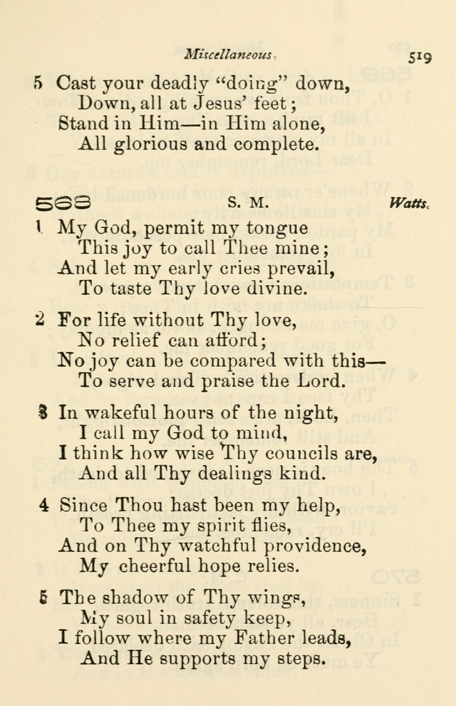 A Choice Selection of Hymns and Spiritual Songs for the use of the Baptist Church and all lovers of song page 522