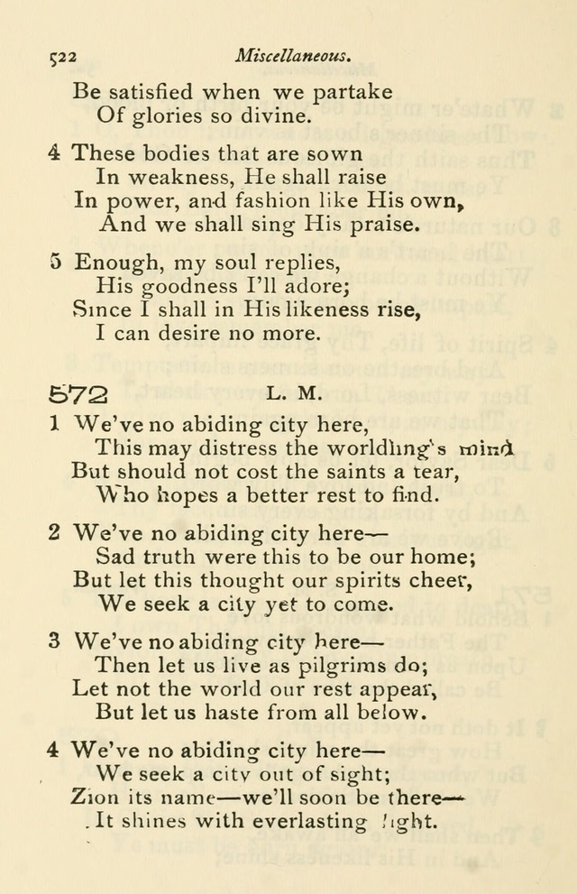 A Choice Selection of Hymns and Spiritual Songs for the use of the Baptist Church and all lovers of song page 525