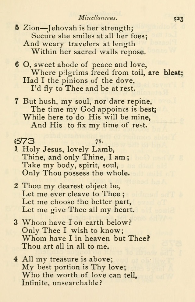 A Choice Selection of Hymns and Spiritual Songs for the use of the Baptist Church and all lovers of song page 526