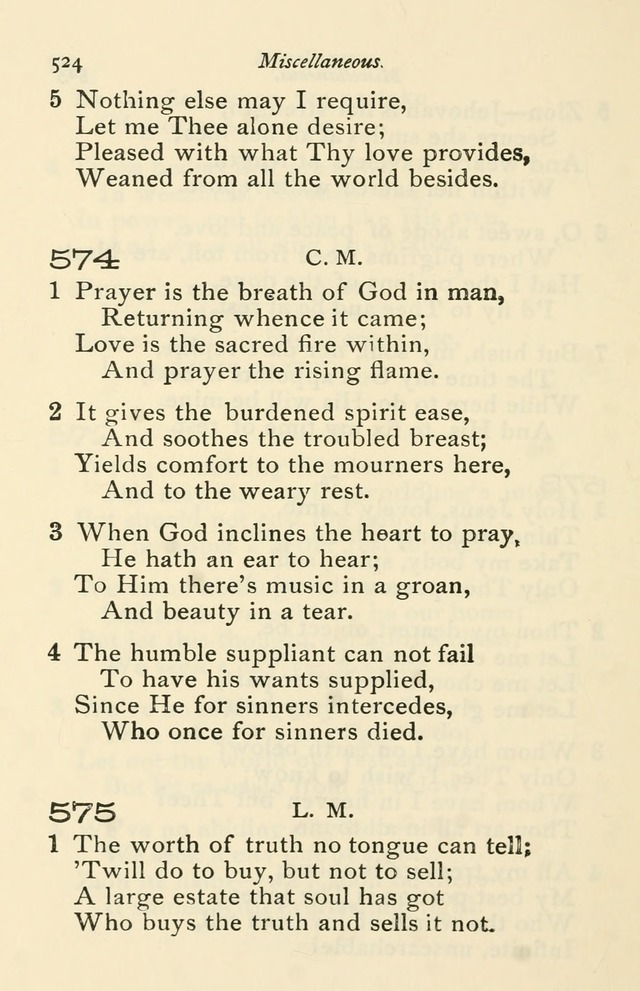 A Choice Selection of Hymns and Spiritual Songs for the use of the Baptist Church and all lovers of song page 527