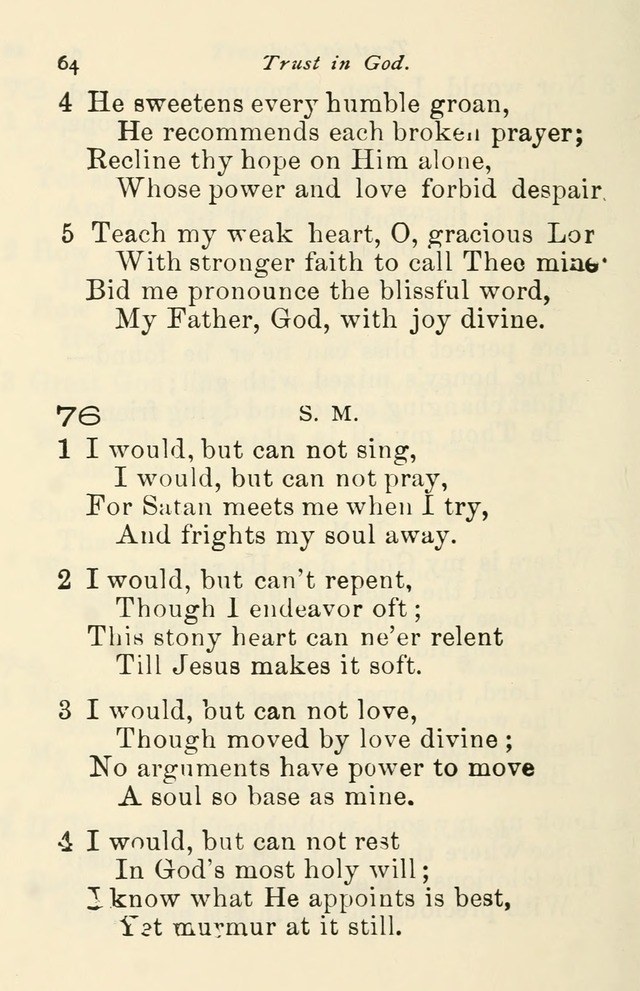 A Choice Selection of Hymns and Spiritual Songs for the use of the Baptist Church and all lovers of song page 67