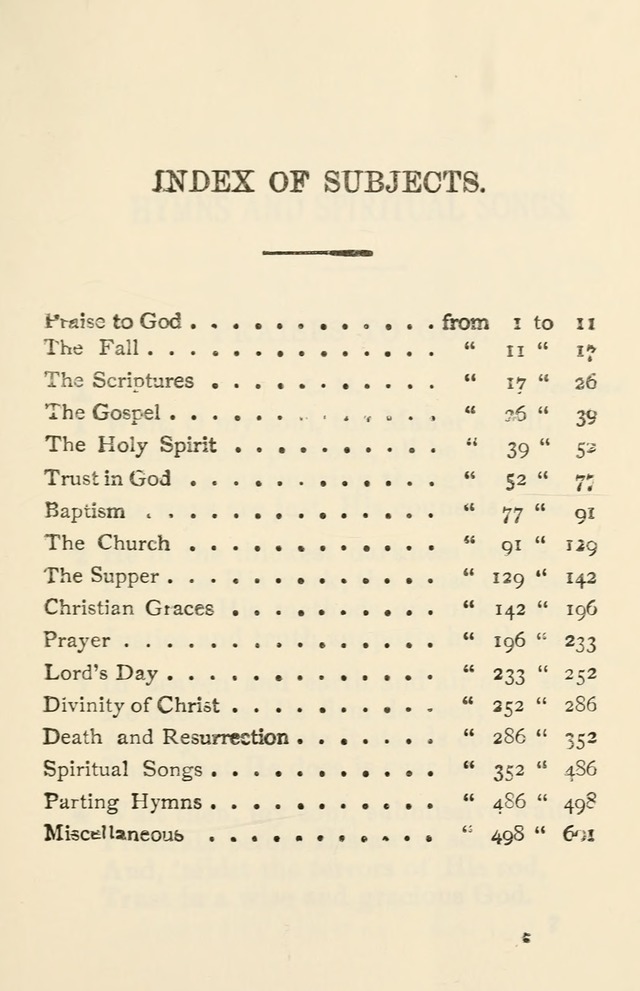 A Choice Selection of Hymns and Spiritual Songs for the use of the Baptist Church and all lovers of song page 8