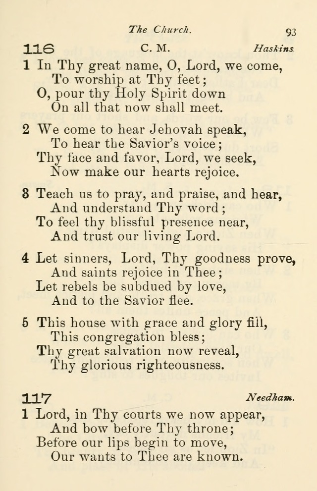 A Choice Selection of Hymns and Spiritual Songs for the use of the Baptist Church and all lovers of song page 96