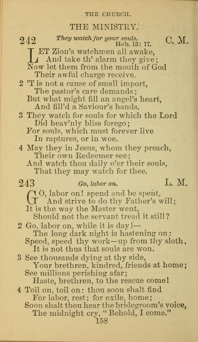 A Collection of Spiritual Hymns: adapted to the Various Kinds of Christian Worship, and especially designed for the use of the Brethren in Christ. 2nd ed. page 160