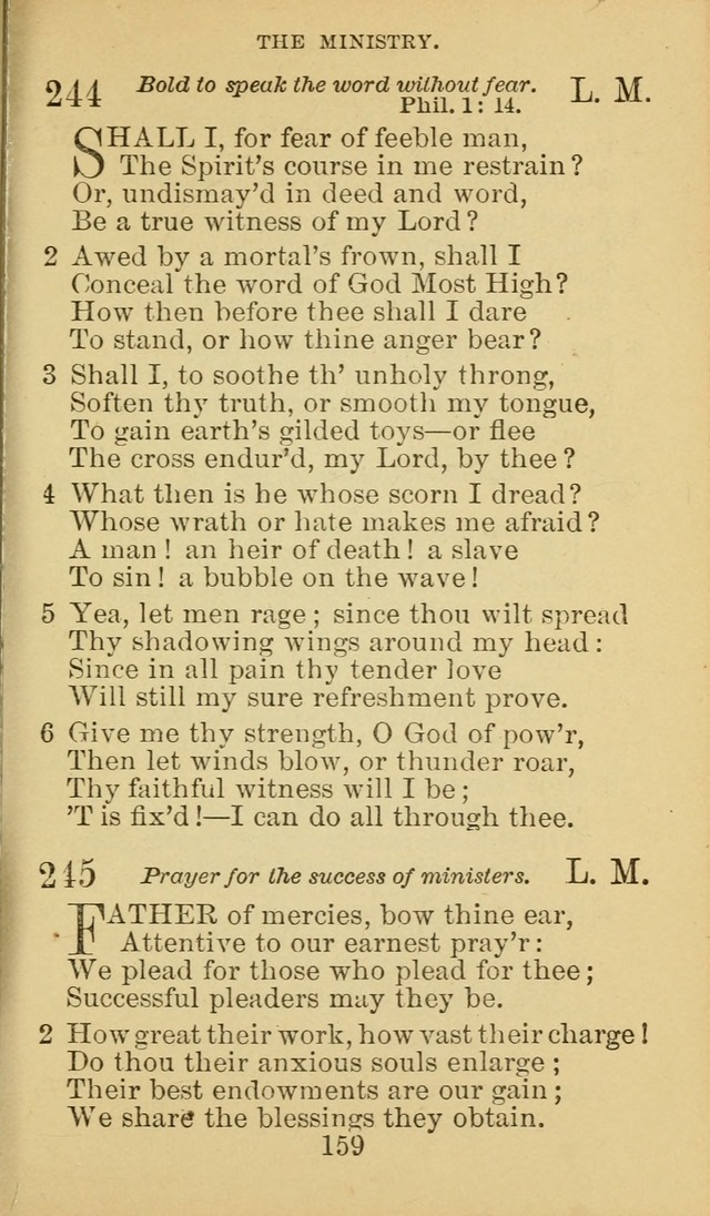 A Collection of Spiritual Hymns: adapted to the Various Kinds of Christian Worship, and especially designed for the use of the Brethren in Christ. 2nd ed. page 161