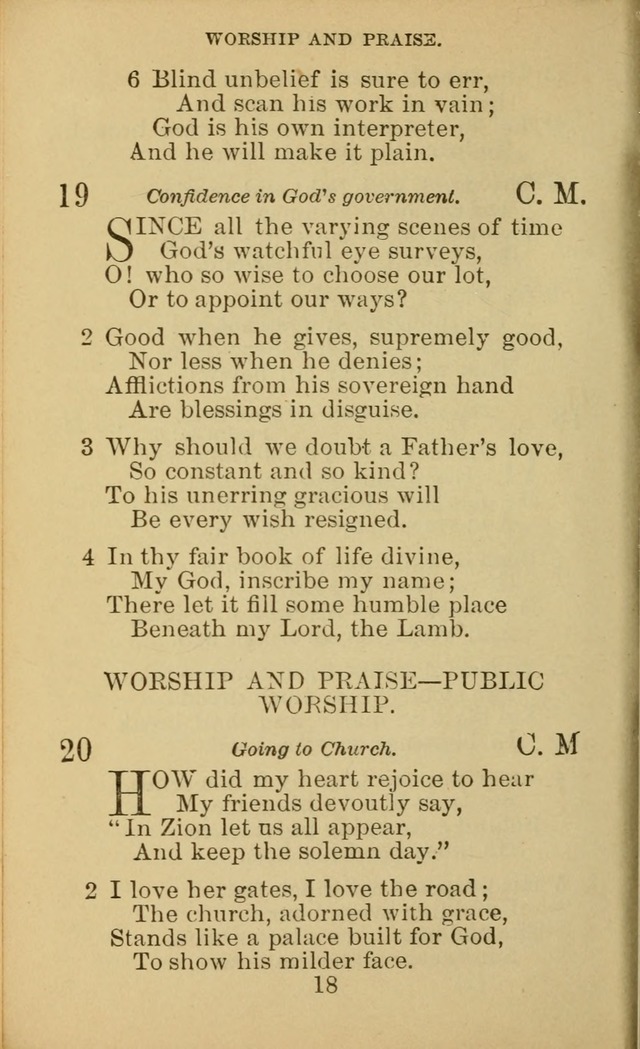 A Collection of Spiritual Hymns: adapted to the Various Kinds of Christian Worship, and especially designed for the use of the Brethren in Christ. 2nd ed. page 18