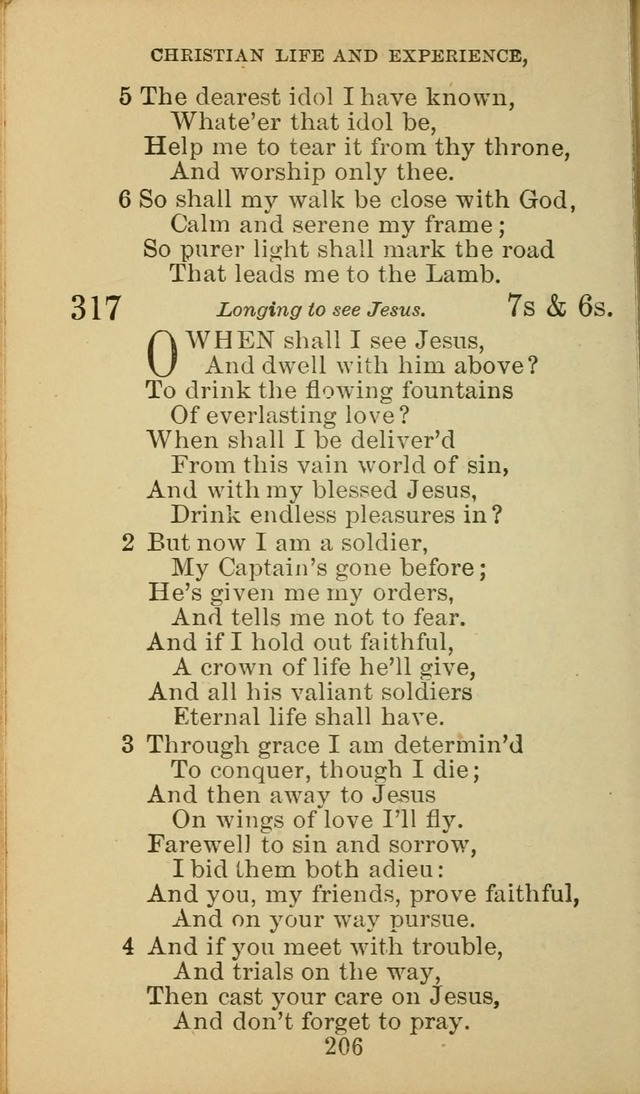 A Collection of Spiritual Hymns: adapted to the Various Kinds of Christian Worship, and especially designed for the use of the Brethren in Christ. 2nd ed. page 208