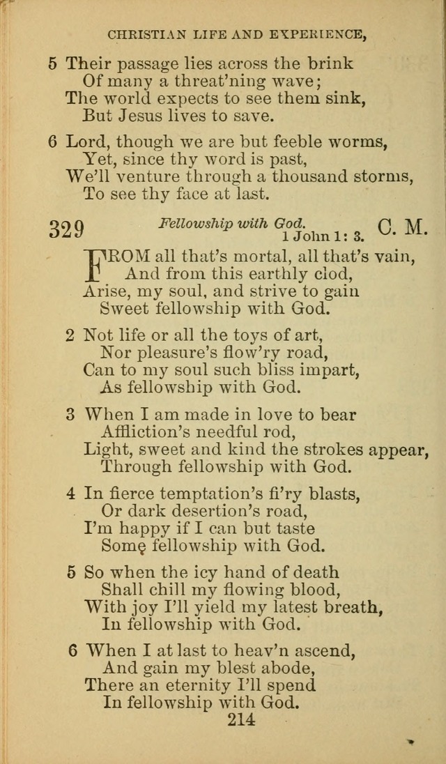 A Collection of Spiritual Hymns: adapted to the Various Kinds of Christian Worship, and especially designed for the use of the Brethren in Christ. 2nd ed. page 216