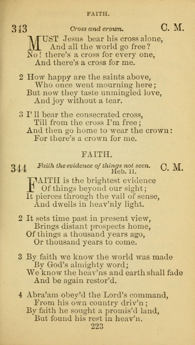 A Collection of Spiritual Hymns: adapted to the Various Kinds of Christian Worship, and especially designed for the use of the Brethren in Christ. 2nd ed. page 225