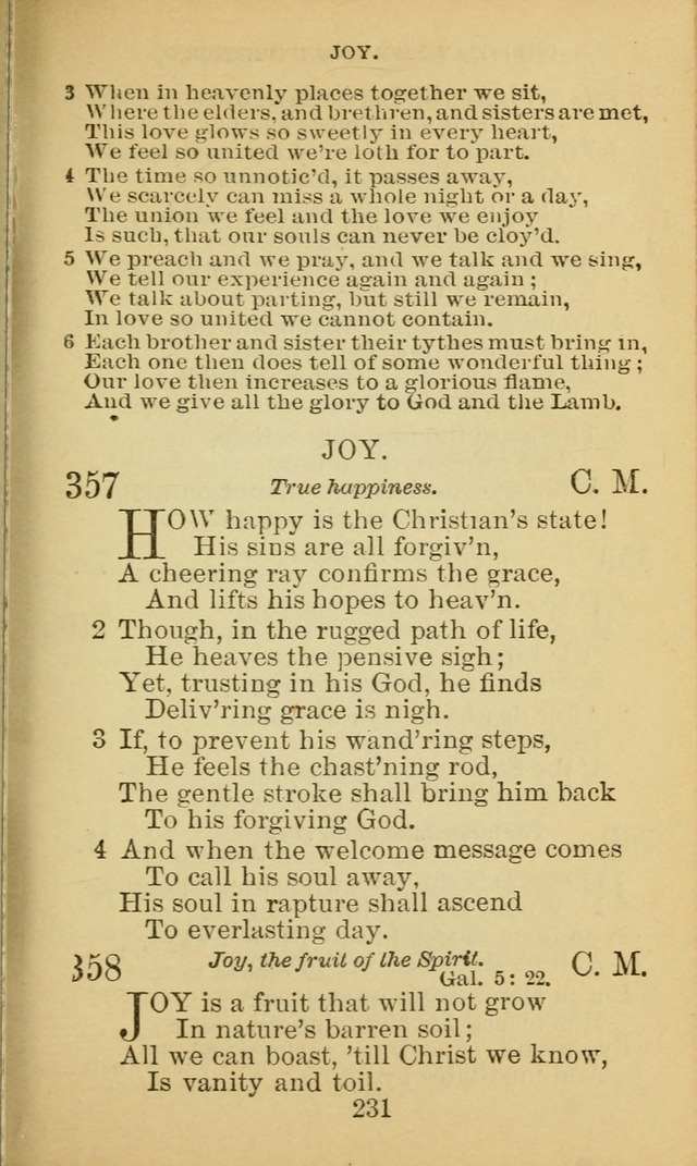 A Collection of Spiritual Hymns: adapted to the Various Kinds of Christian Worship, and especially designed for the use of the Brethren in Christ. 2nd ed. page 233