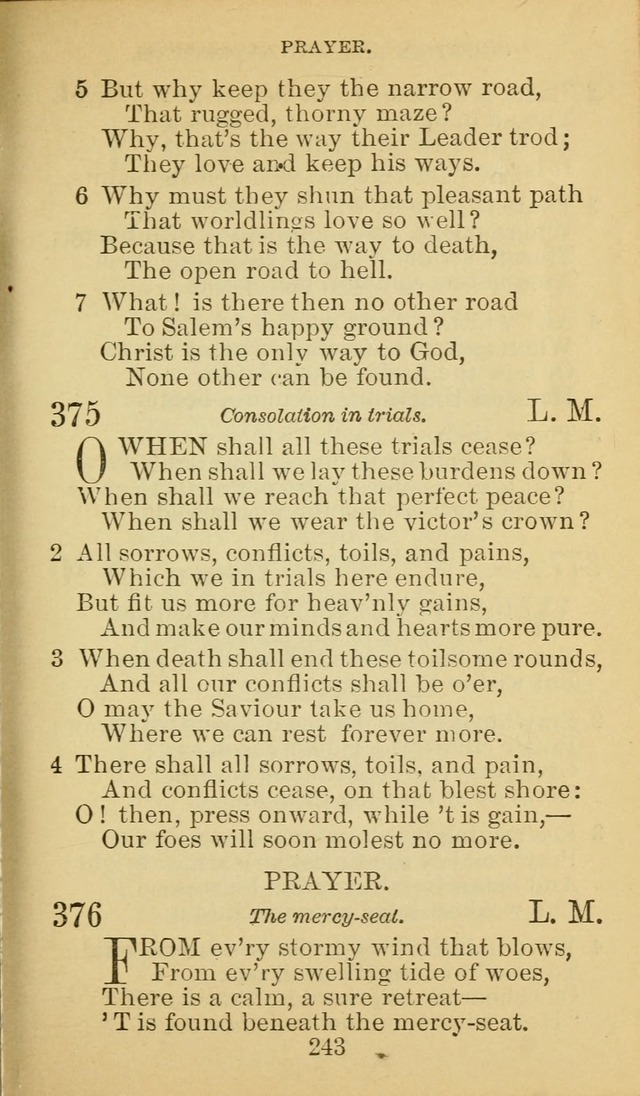 A Collection of Spiritual Hymns: adapted to the Various Kinds of Christian Worship, and especially designed for the use of the Brethren in Christ. 2nd ed. page 245