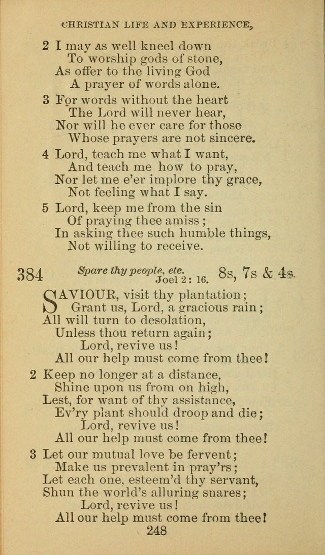 A Collection of Spiritual Hymns: adapted to the Various Kinds of Christian Worship, and especially designed for the use of the Brethren in Christ. 2nd ed. page 250