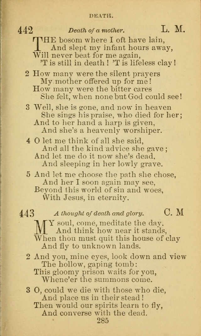 A Collection of Spiritual Hymns: adapted to the Various Kinds of Christian Worship, and especially designed for the use of the Brethren in Christ. 2nd ed. page 287